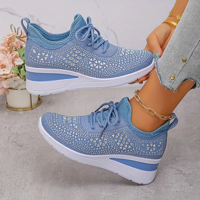 Ava – Comfortable orthopedic sneakers with sparkling rhinestones