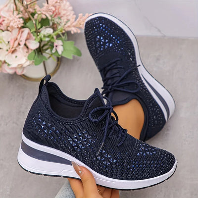 Ava – Comfortable orthopedic sneakers with sparkling rhinestones