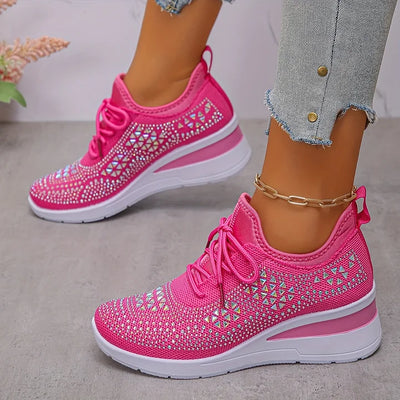 Ava – Comfortable orthopedic sneakers with sparkling rhinestones