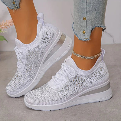 Ava – Comfortable orthopedic sneakers with sparkling rhinestones