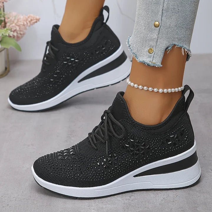 Ava – Comfortable orthopedic sneakers with sparkling rhinestones