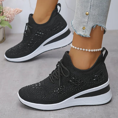 Ava – Comfortable orthopedic sneakers with sparkling rhinestones