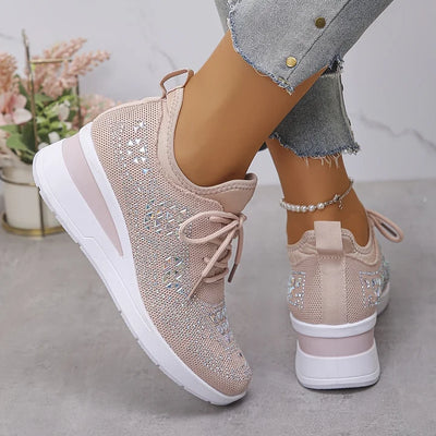 Ava – Comfortable orthopedic sneakers with sparkling rhinestones