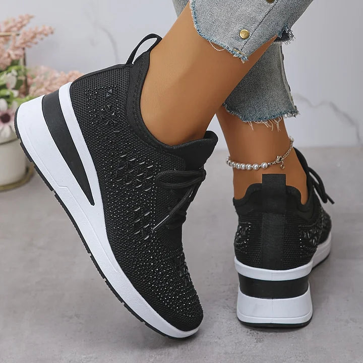 Ava – Comfortable orthopedic sneakers with sparkling rhinestones
