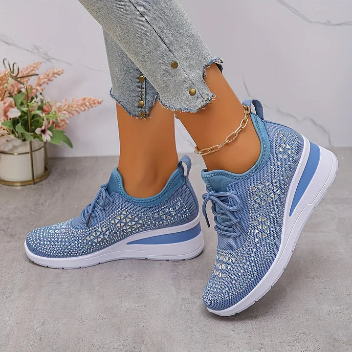 Ava – Comfortable orthopedic sneakers with sparkling rhinestones