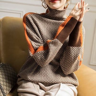 Marieke | Turtleneck with Bold Contrasting Stripes