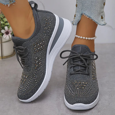 Ava – Comfortable orthopedic sneakers with sparkling rhinestones