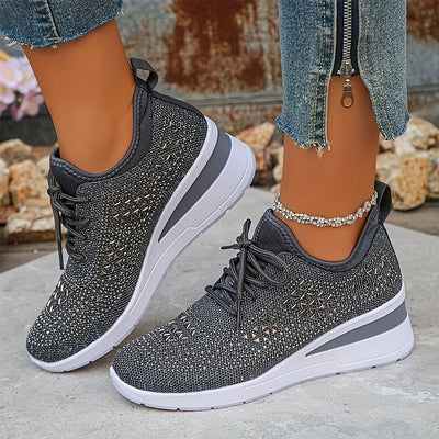 Ava – Comfortable orthopedic sneakers with sparkling rhinestones