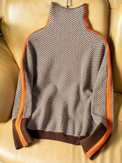 Marieke | Turtleneck with Bold Contrasting Stripes